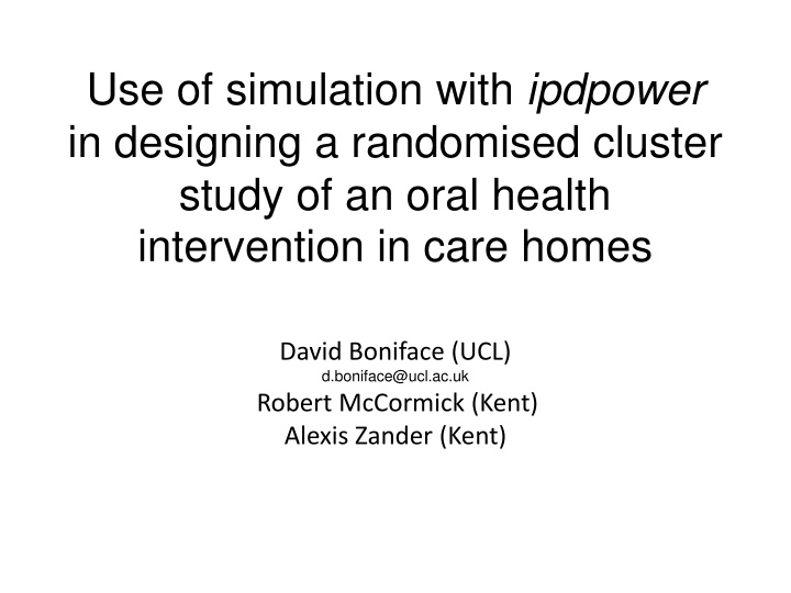 use of simulation with ipdpower in designing n.w