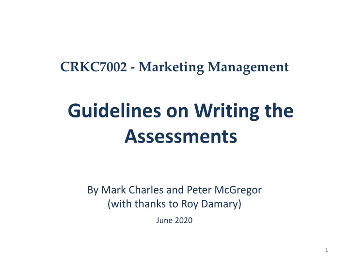crkc7002 marketing management n.w