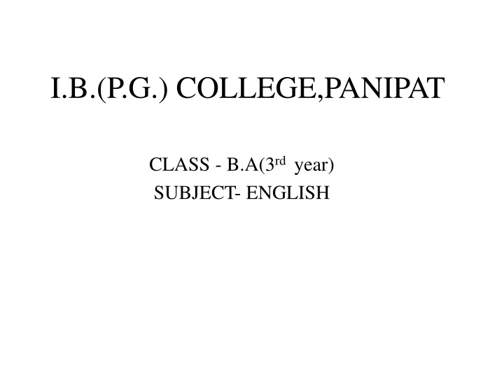 Drama: Parts and Elements