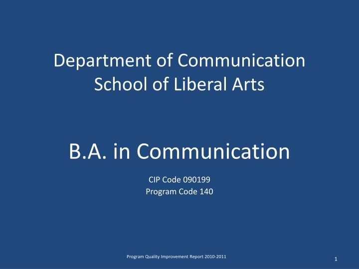 department of communication school of liberal arts n.w