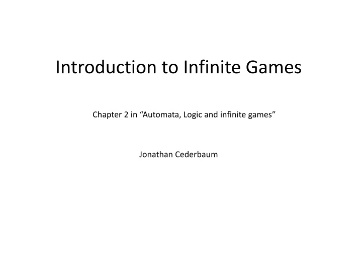 introduction to infinite games n.w