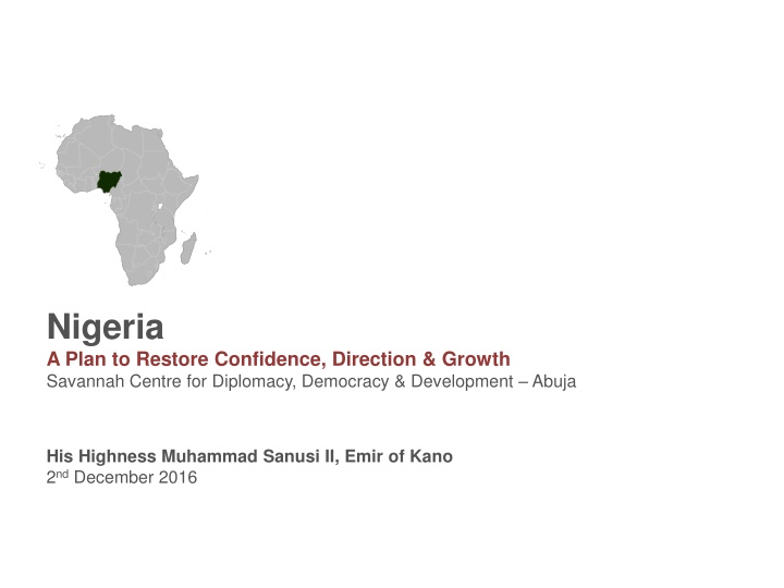 nigeria a plan to restore confidence direction n.w
