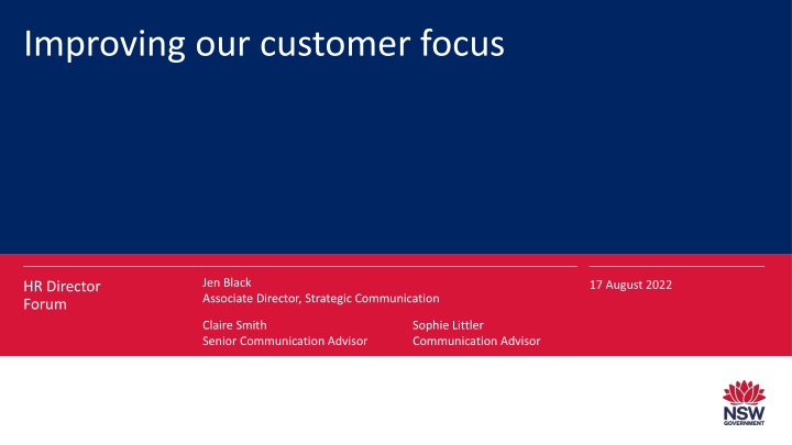 improving our customer focus n.w