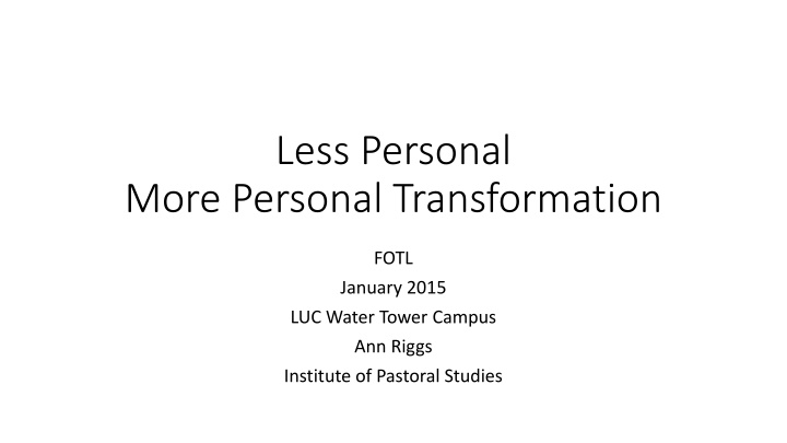 less personal n.w