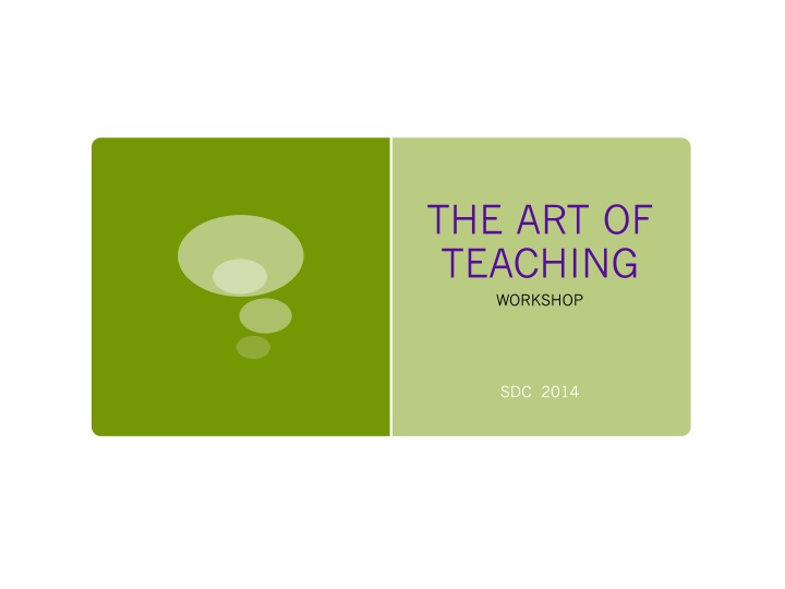 the art of teaching workshop n.w