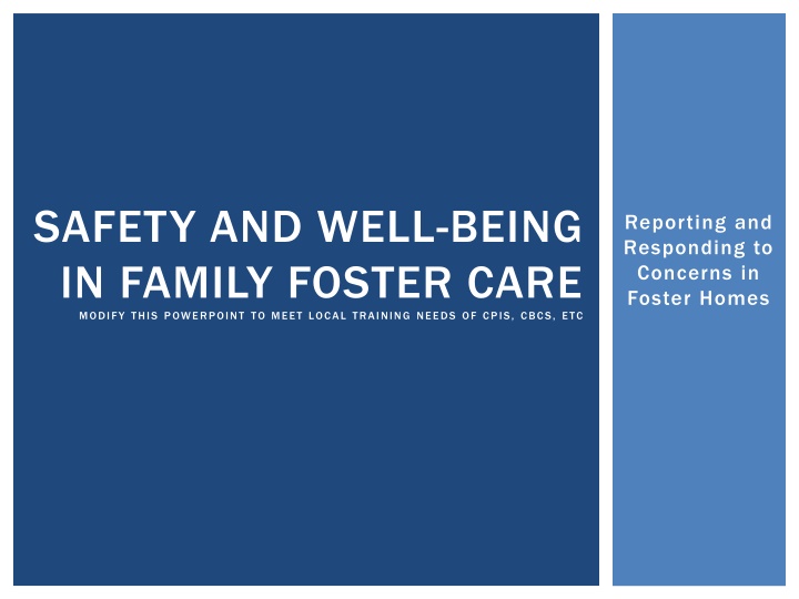 safety and well being in family foster care n.w