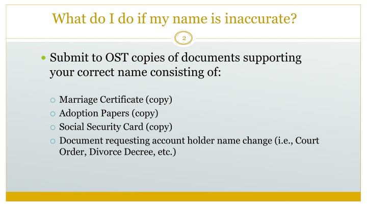 what do i do if my name is inaccurate n.w