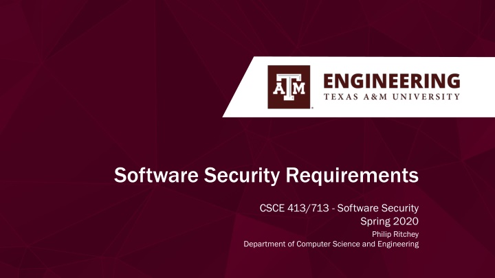 software security requirements n.w