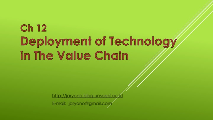 ch 12 deployment of technology in the value chain n.w