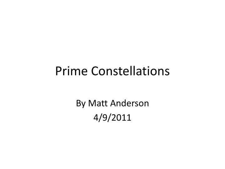 prime constellations n.w