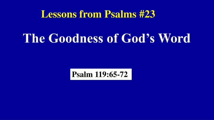 lessons from psalms 23 n.w