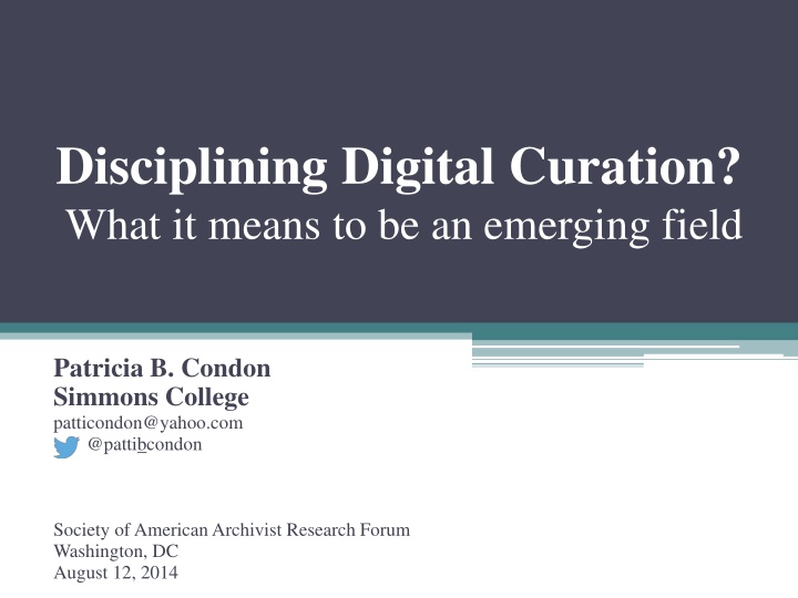 disciplining digital curation what it means n.w