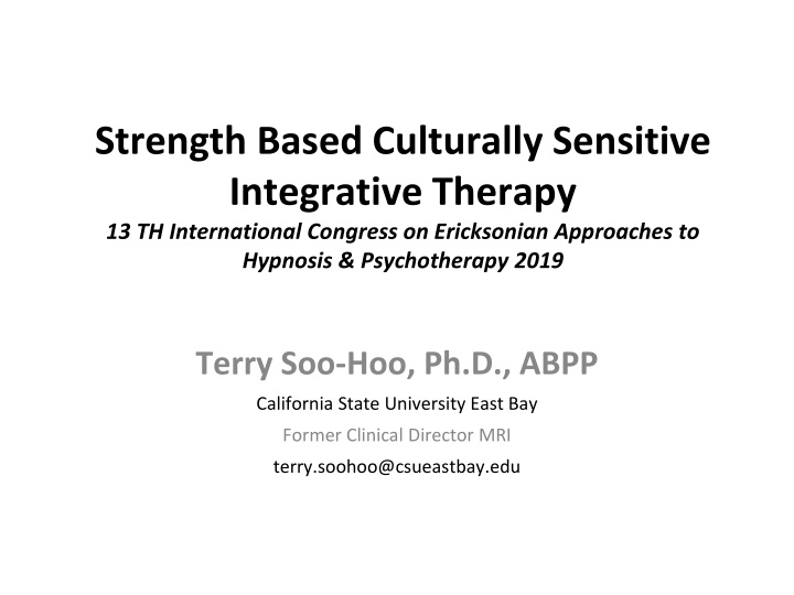 strength based culturally sensitive integrative n.w
