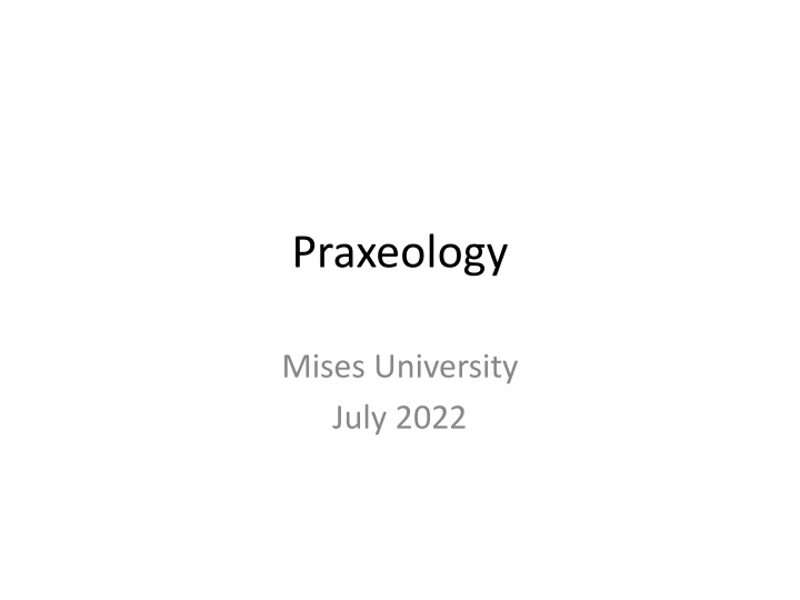 praxeology n.w