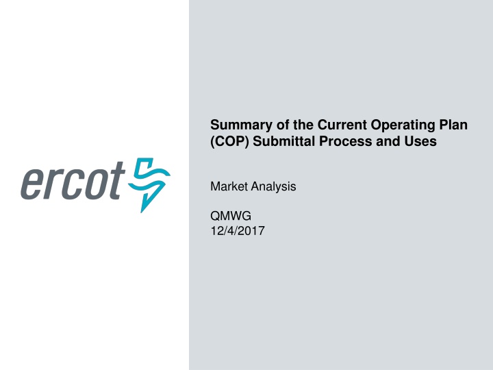 summary of the current operating plan n.w