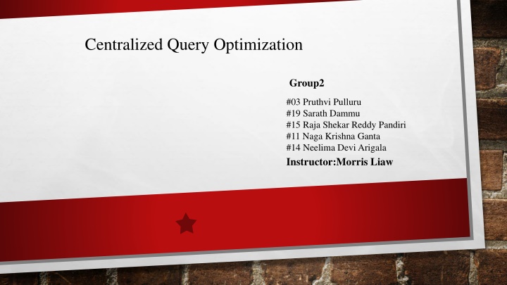 centralized query optimization n.w
