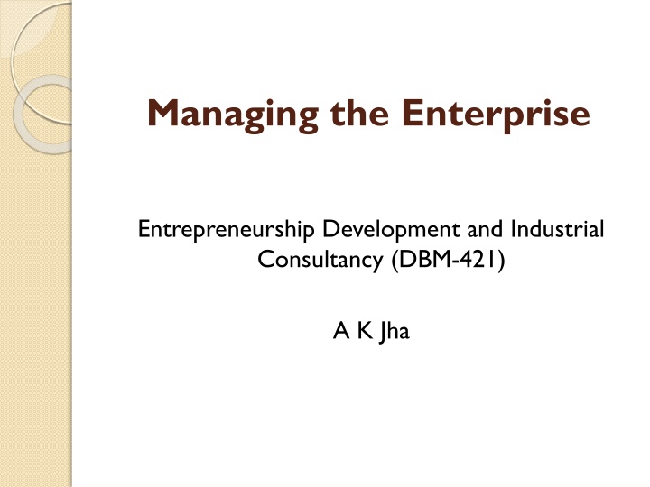 managing the enterprise n.w