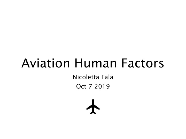 aviation human factors n.w