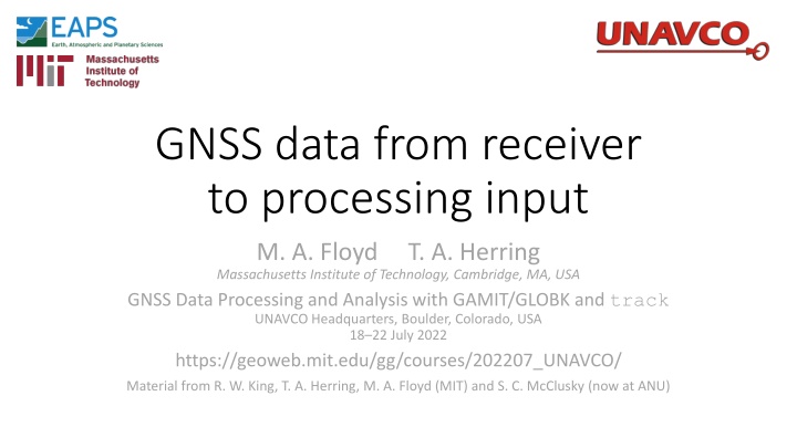gnss data from receiver to processing input n.w