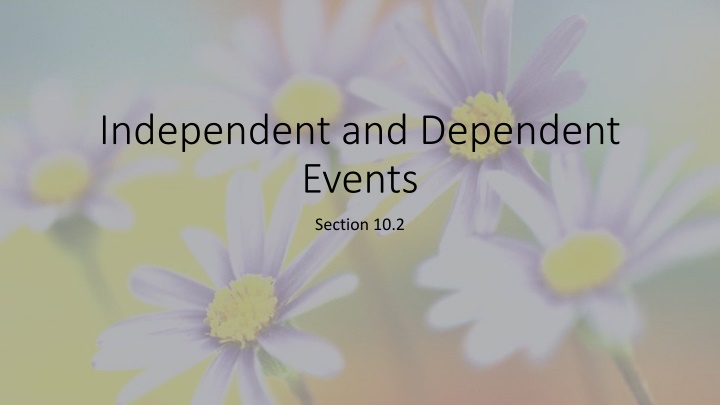 independent and dependent events n.w