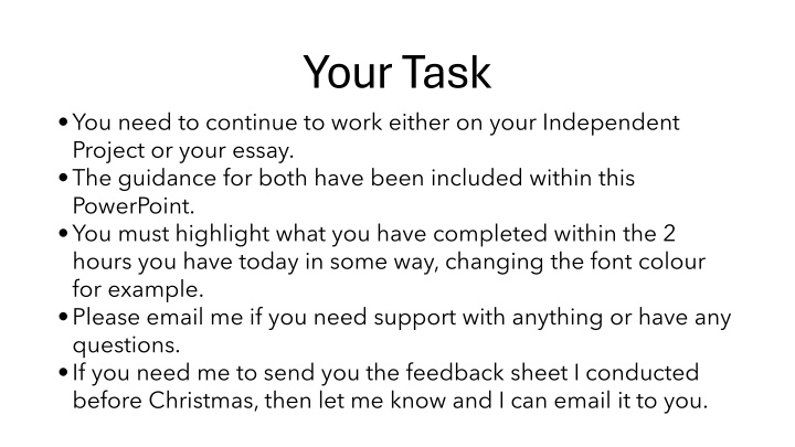 your task n.w