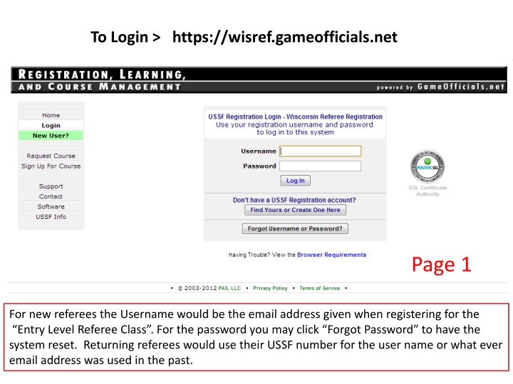 to login https wisref gameofficials net n.w