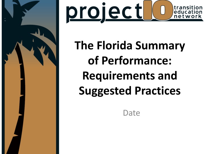 the florida summary of performance requirements n.w