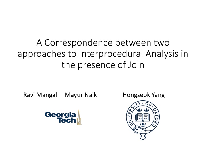 a correspondence between two approaches n.w