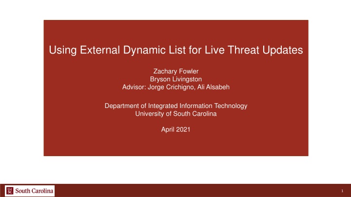 using external dynamic list for live threat n.w