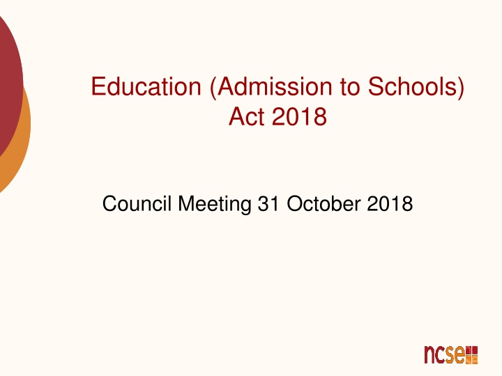 education admission to schools act 2018 n.w