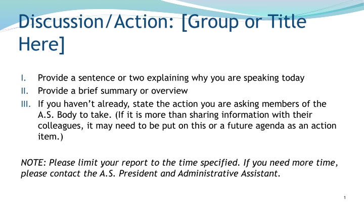 discussion action group or title here n.w