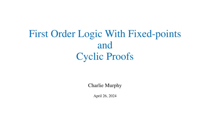 first order logic with fixed points and cyclic n.w