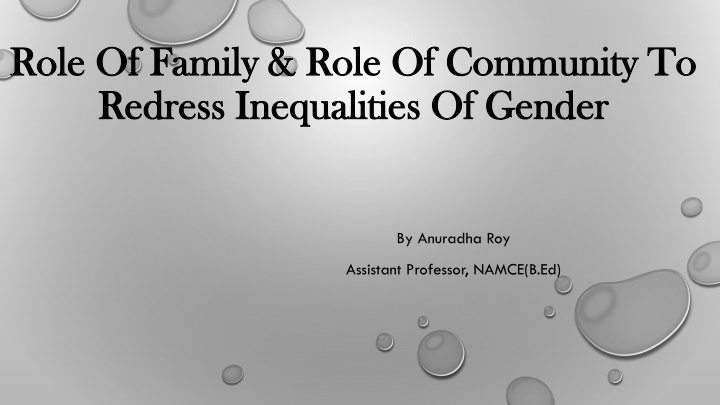 role of family role of community to role n.w