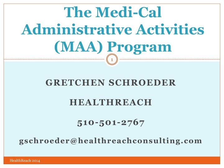 the medi cal administrative activities n.w