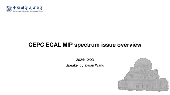 cepc ecal mip spectrum issue overview n.w