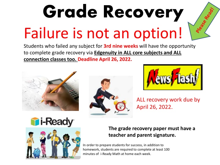 grade recovery failure is not an option students n.w