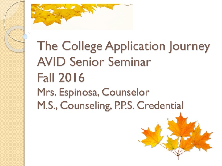 the college application journey avid senior n.w