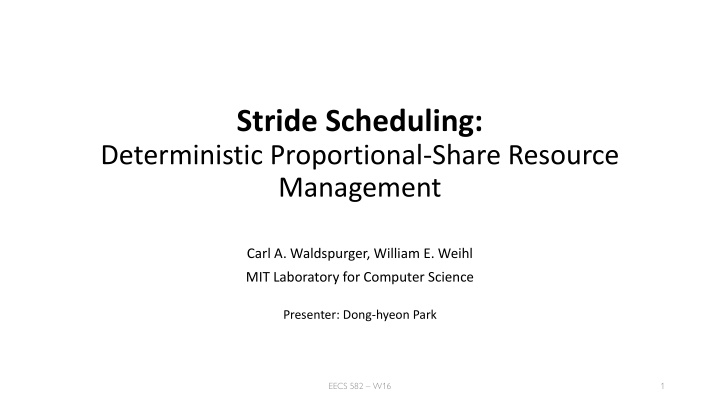 stride scheduling n.w