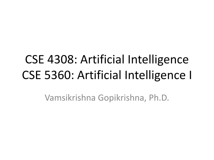 cse 4308 artificial intelligence cse 5360 n.w