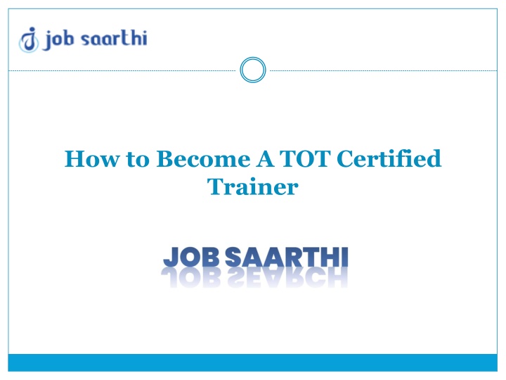 how to become a tot certified trainer n.w