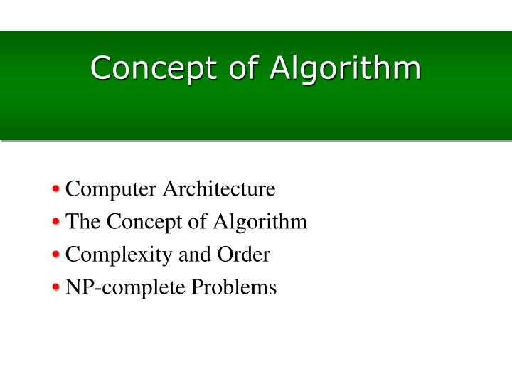 concept of algorithm n.w