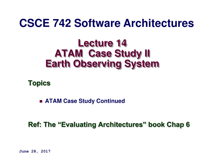 csce 742 software architectures n.w