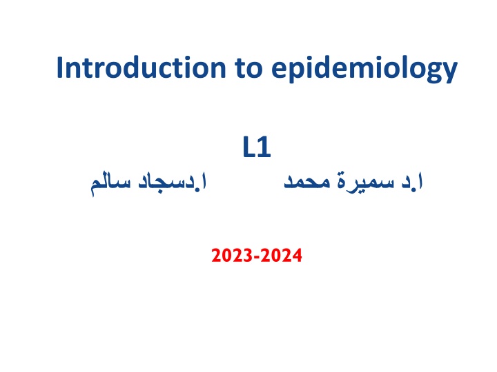 introduction to epidemiology n.w