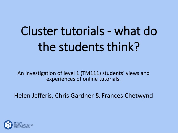cluster tutorials cluster tutorials what n.w