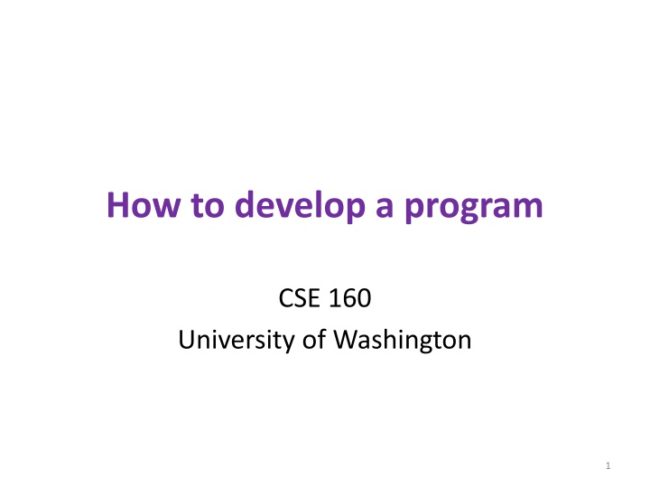 how to develop a program n.w