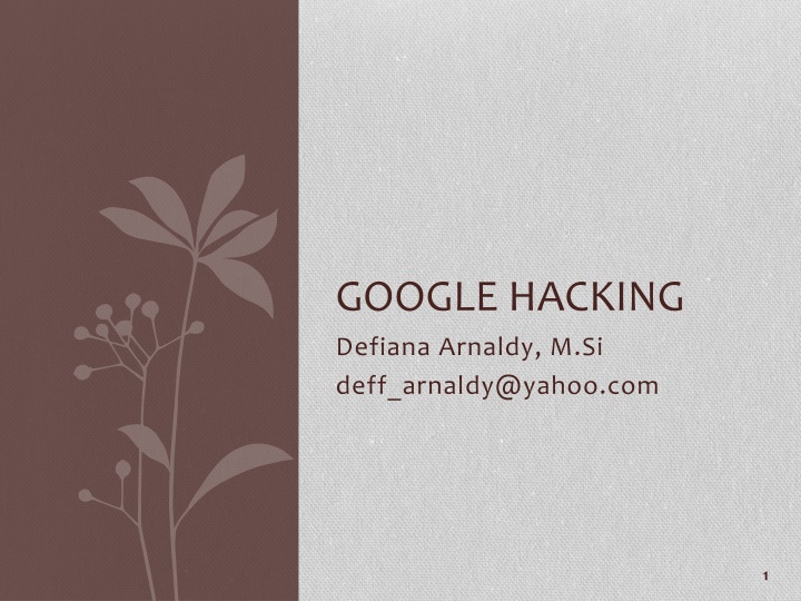 Google Hacking Techniques Overview