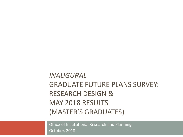 inaugural graduate future plans survey research n.w