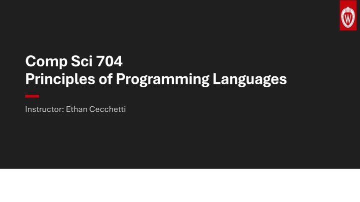 comp sci 704 principles of programming languages n.w