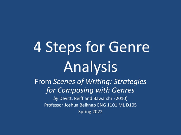 4 steps for genre analysis from scenes of writing n.w