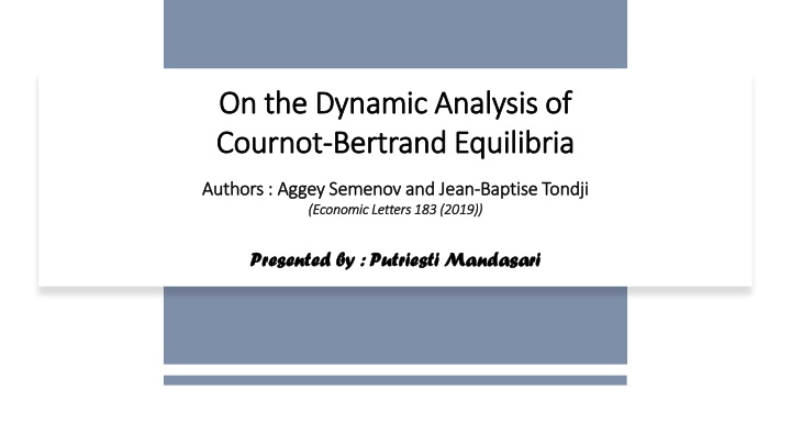on the dynamic analysis of on the dynamic n.w